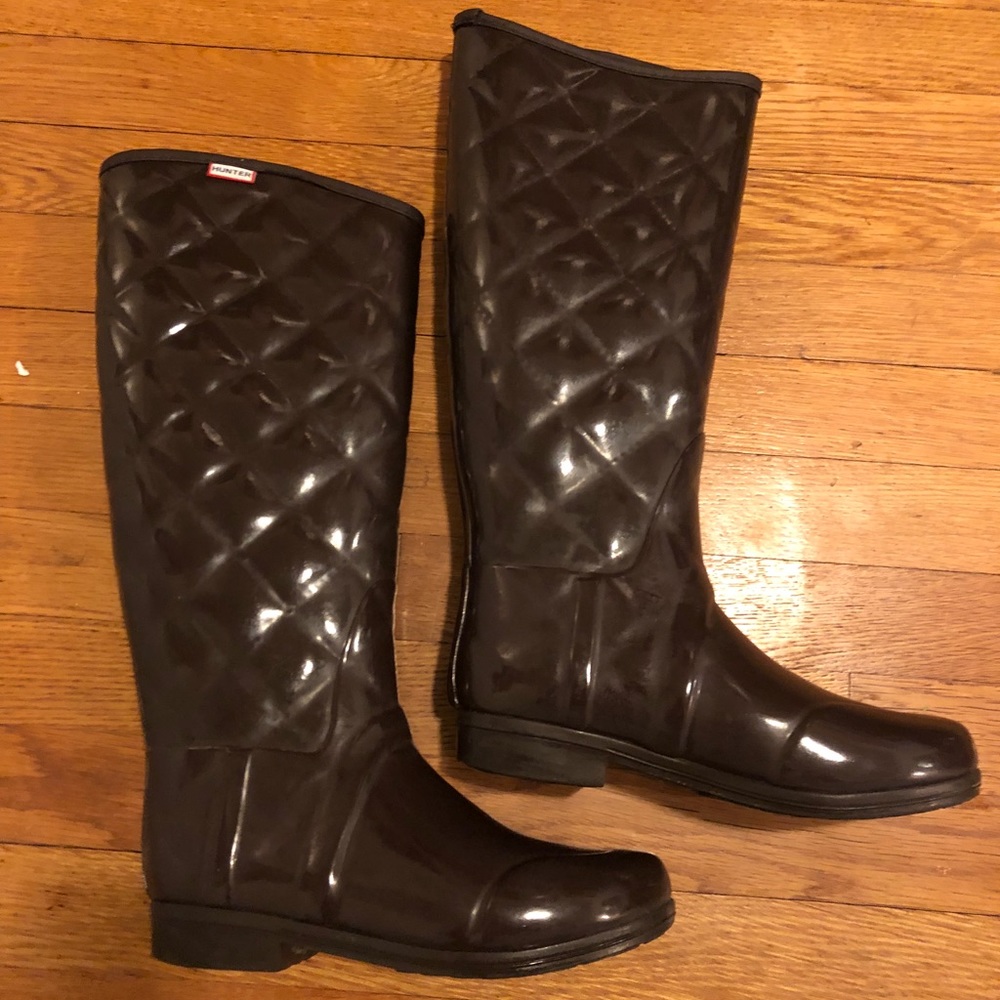 Dark Brown Women’s Quilted Hunter Rain boots